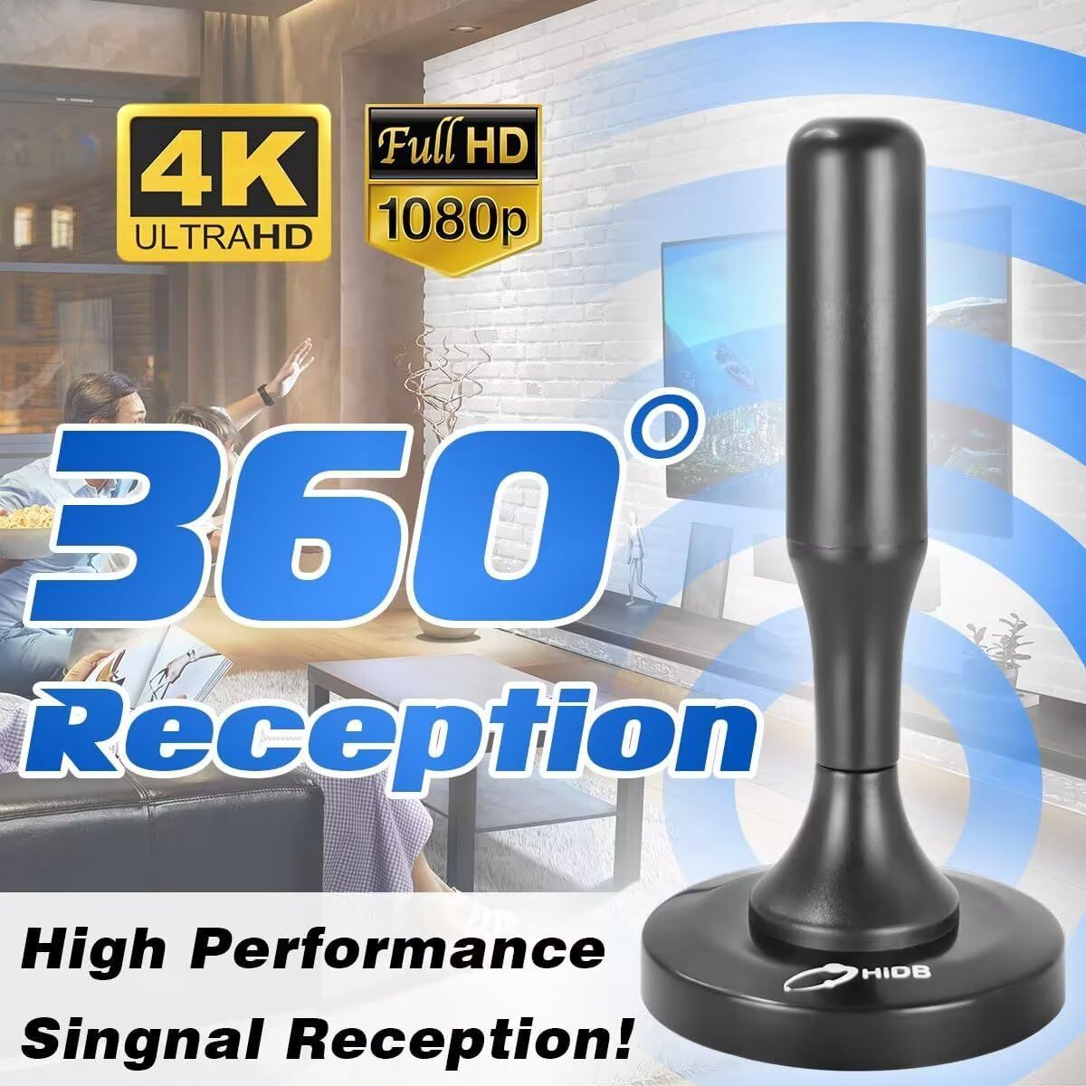 Hidb Antena Telewizyjna Magnetyczna 4K 1080P 360