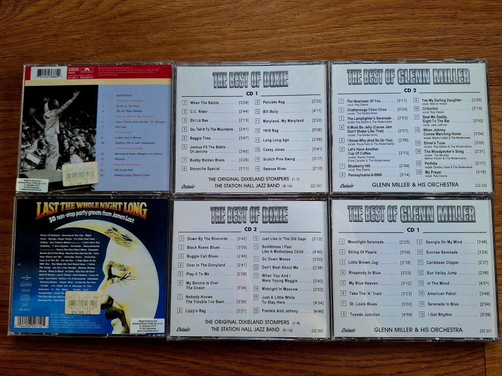 Kolekcja 6 płyt CD. Glenn Miller. Dixie. James Last. Big band.