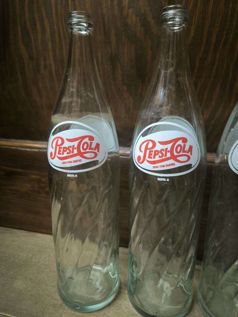 Butelka cola Pepsi PRL butelki old style 1l 6 sztuk kolekcjonerska