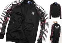 ADIDAS Graphic Tracksuit Jacke Black Floral Nowa kurtka Bluza Damska M
