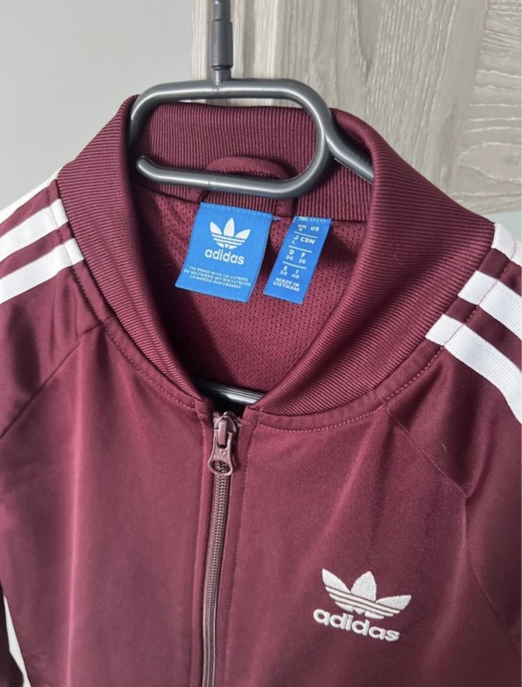 Bluza damska Adidas bordowa burgundowa czerwona XS 34