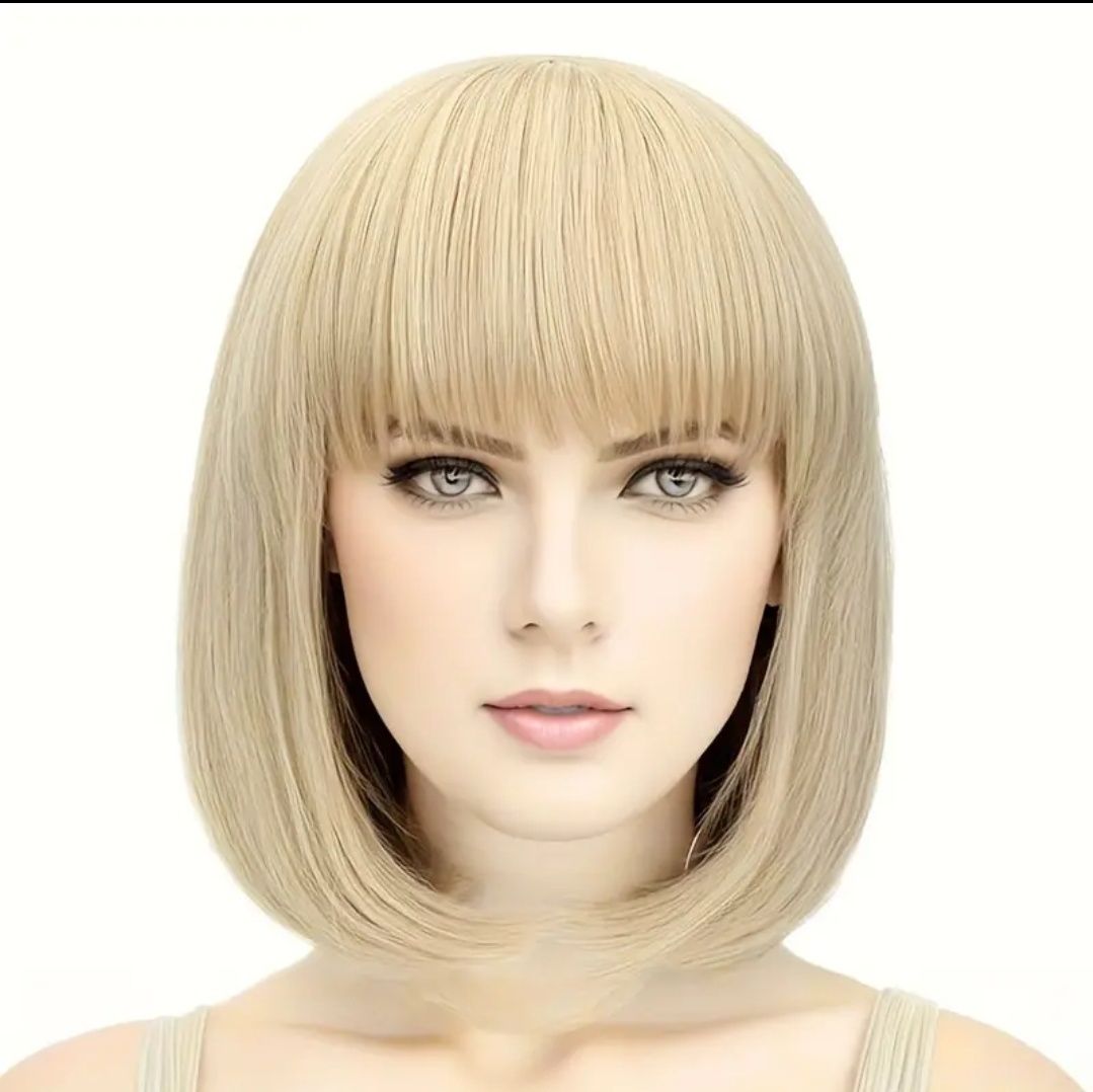 Peruka bob jasny blond złoty