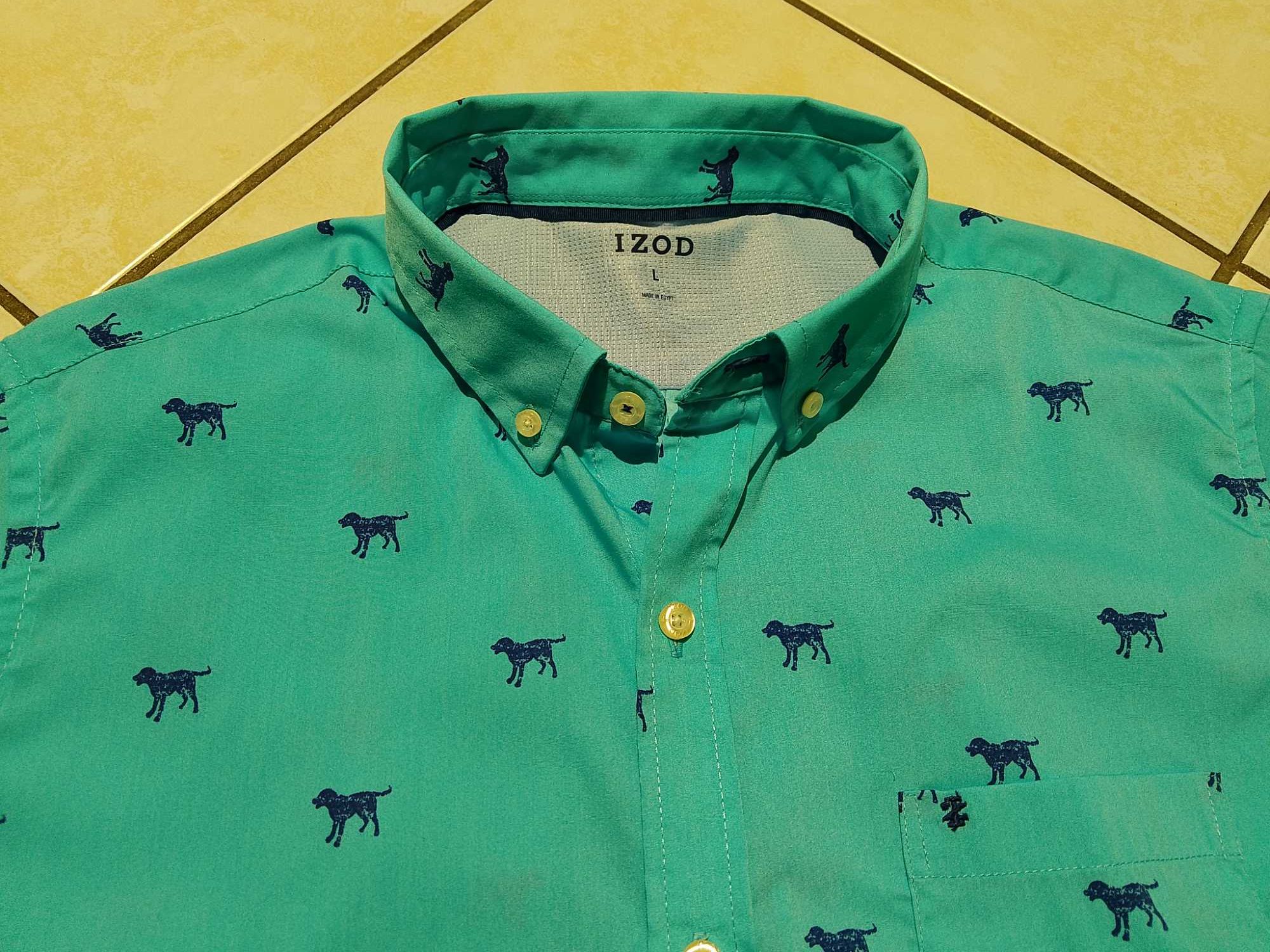 IZOD USA - NOWA! z LOGO Koszula Męska krótki rękaw rozmiar L