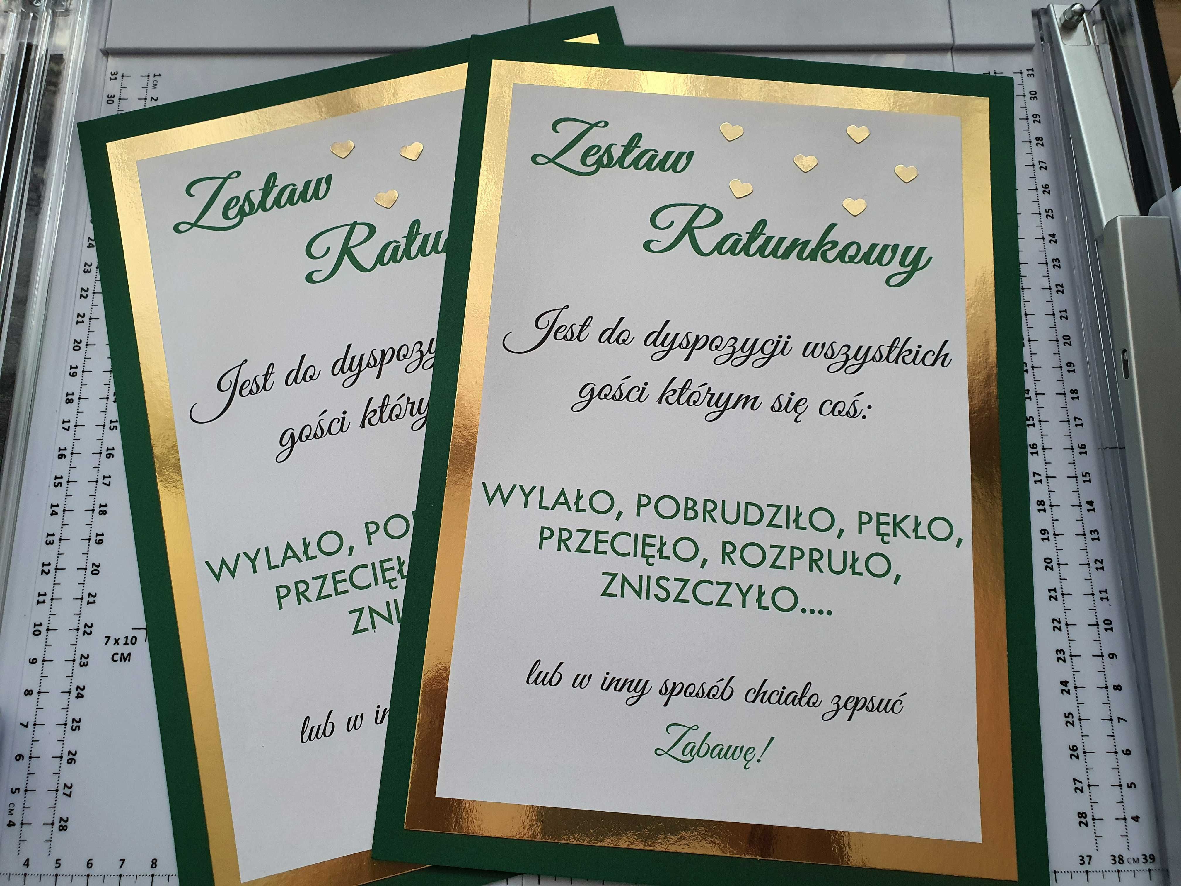 2 x karta do koszyka ratunkowego komplet wesele