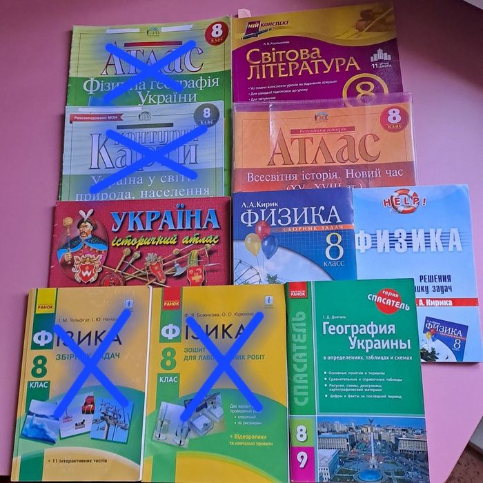 Атлас, робочий зошит, збірник задач, атлас, контурна карта, мій конспе