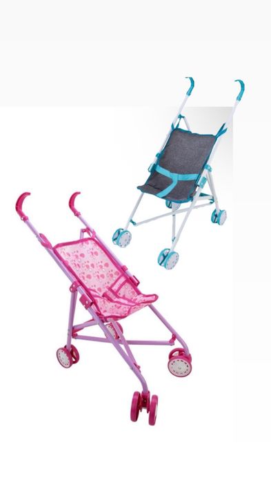 Візочок для ляльки з металевим каркасом, іграшкова коляска