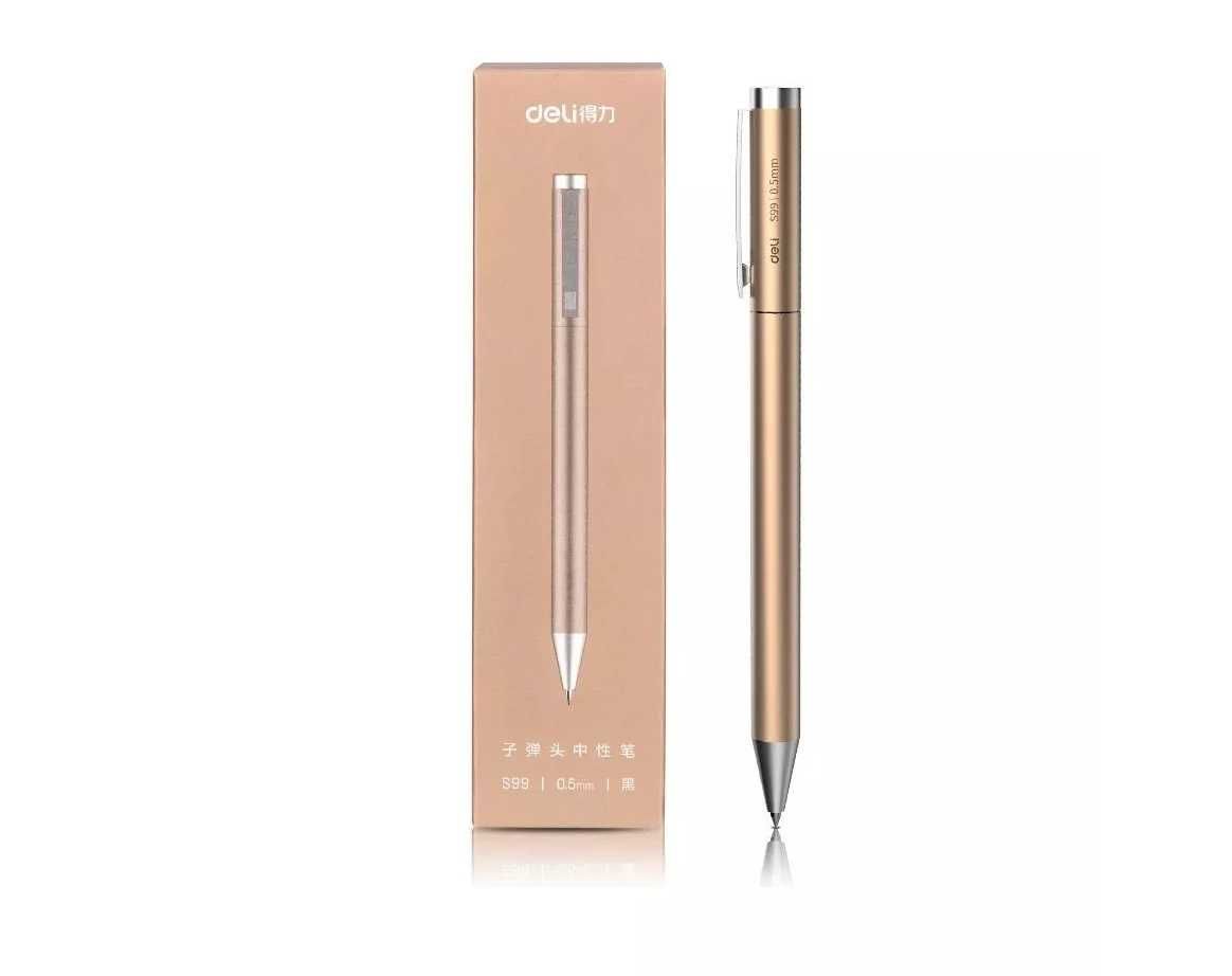 Авторучка Deli S99 Gold, металлическая
