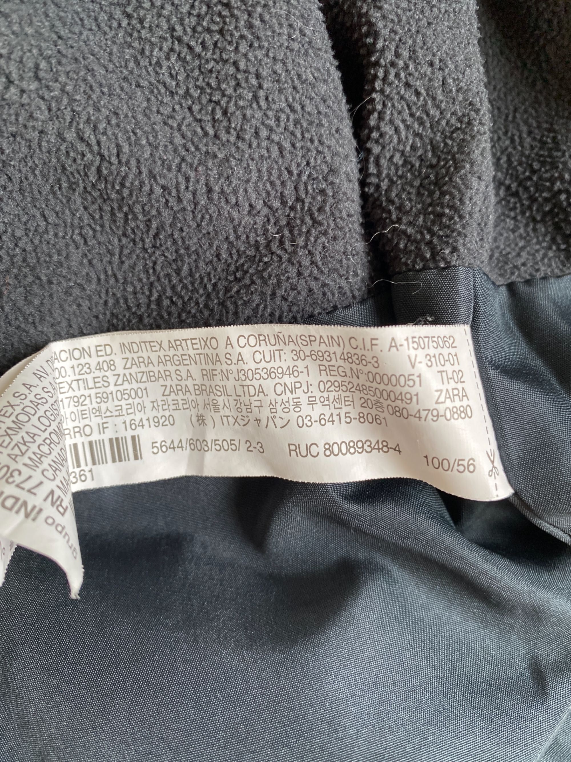 Płaszcz ocieplany Zara roz 98 kurtka zimowa kolor khaki parka