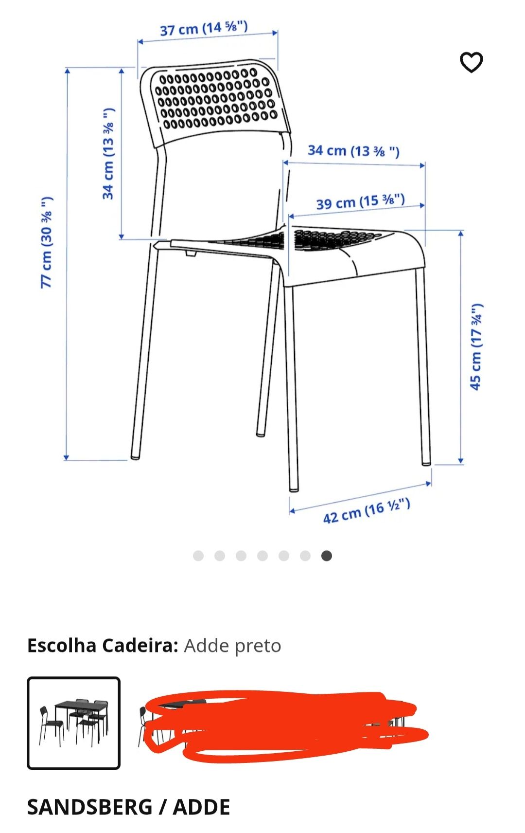 Mesa jantar com 4 cadeiras