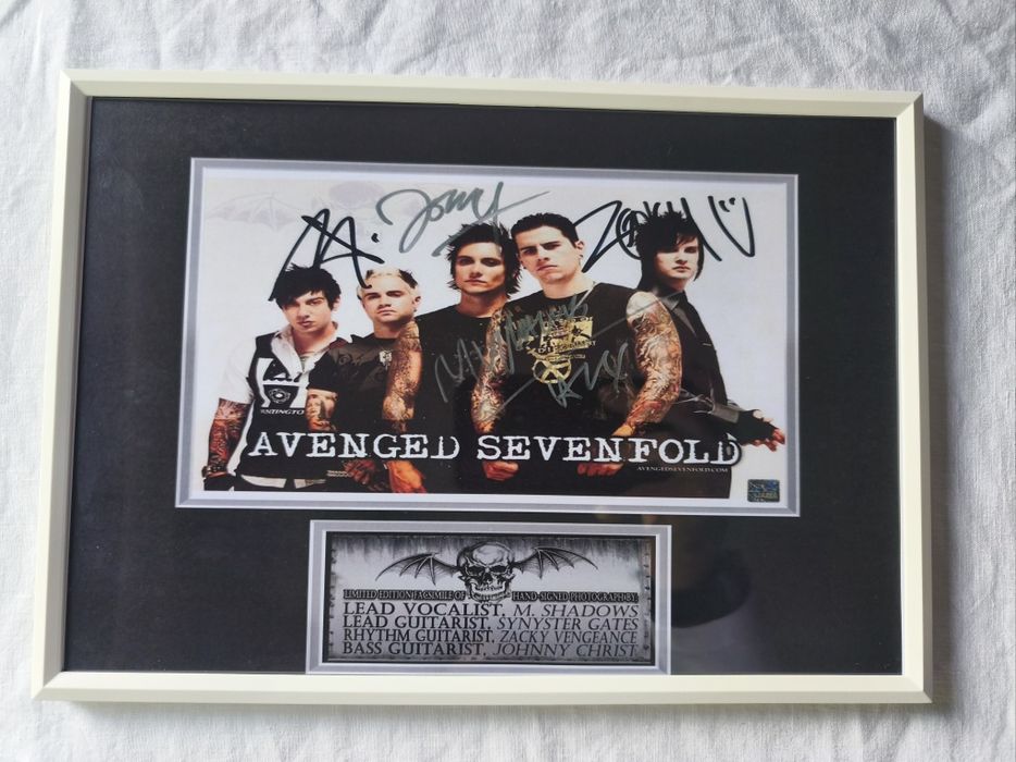 Moldura Band Avenged Sevenfold com Autógrafos (A4)
