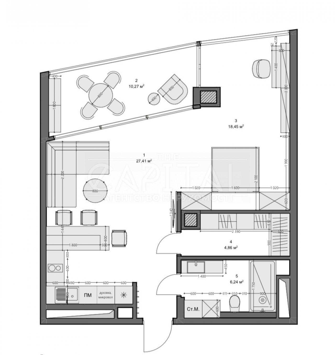 Аренда/ 1к кв / 62м2 / ЖК Taryan Towers/ Печерск/ Центр/ Киев/Терасса/