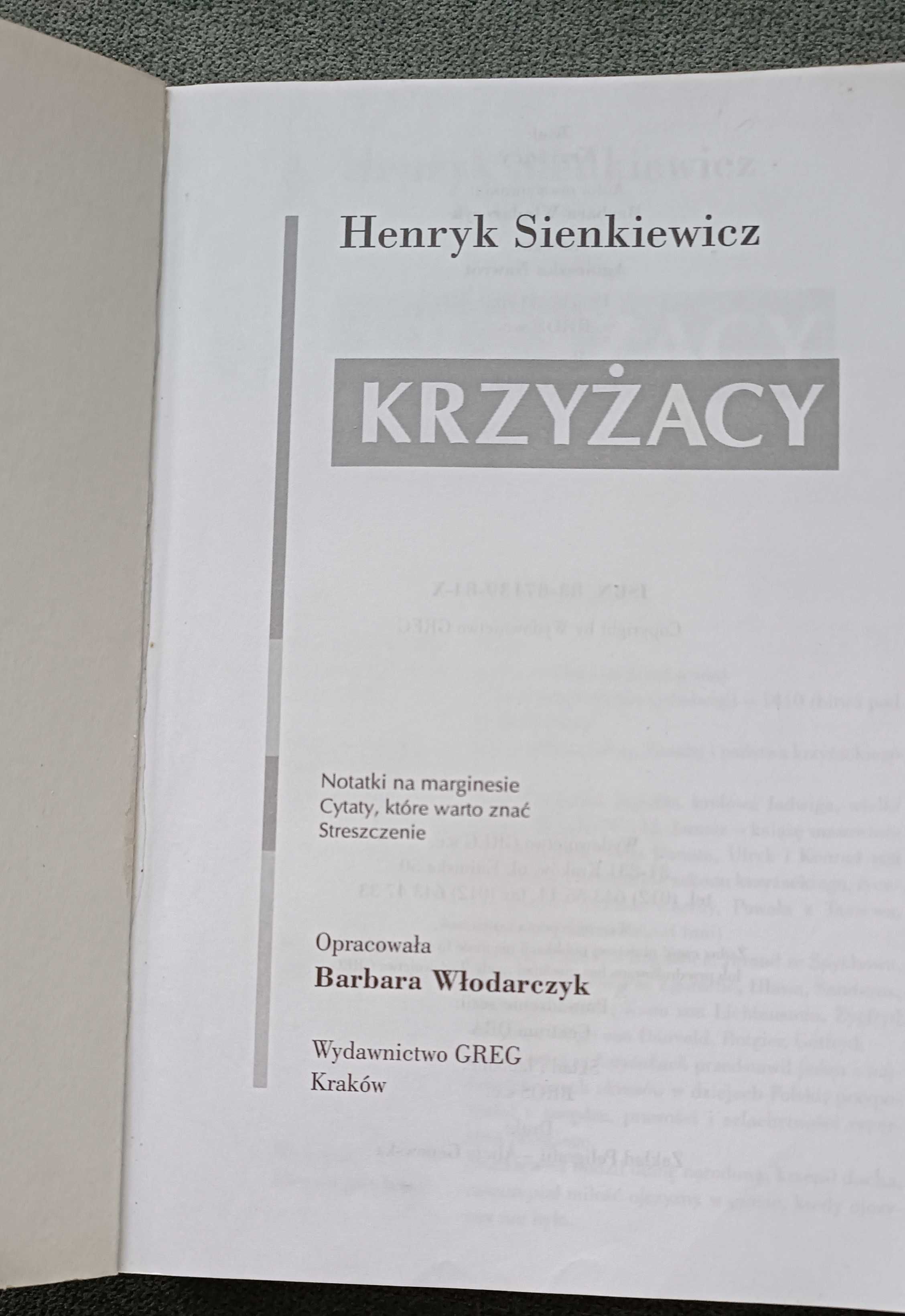 Henryk Sienkiewicz Krzyżacy lektura