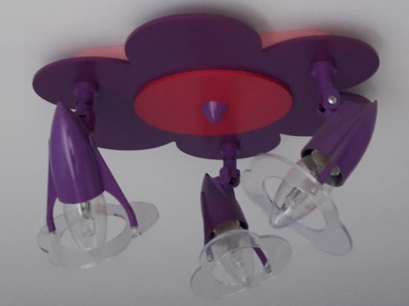 lampa sufitowa fioletowa - plafon 3 x E14