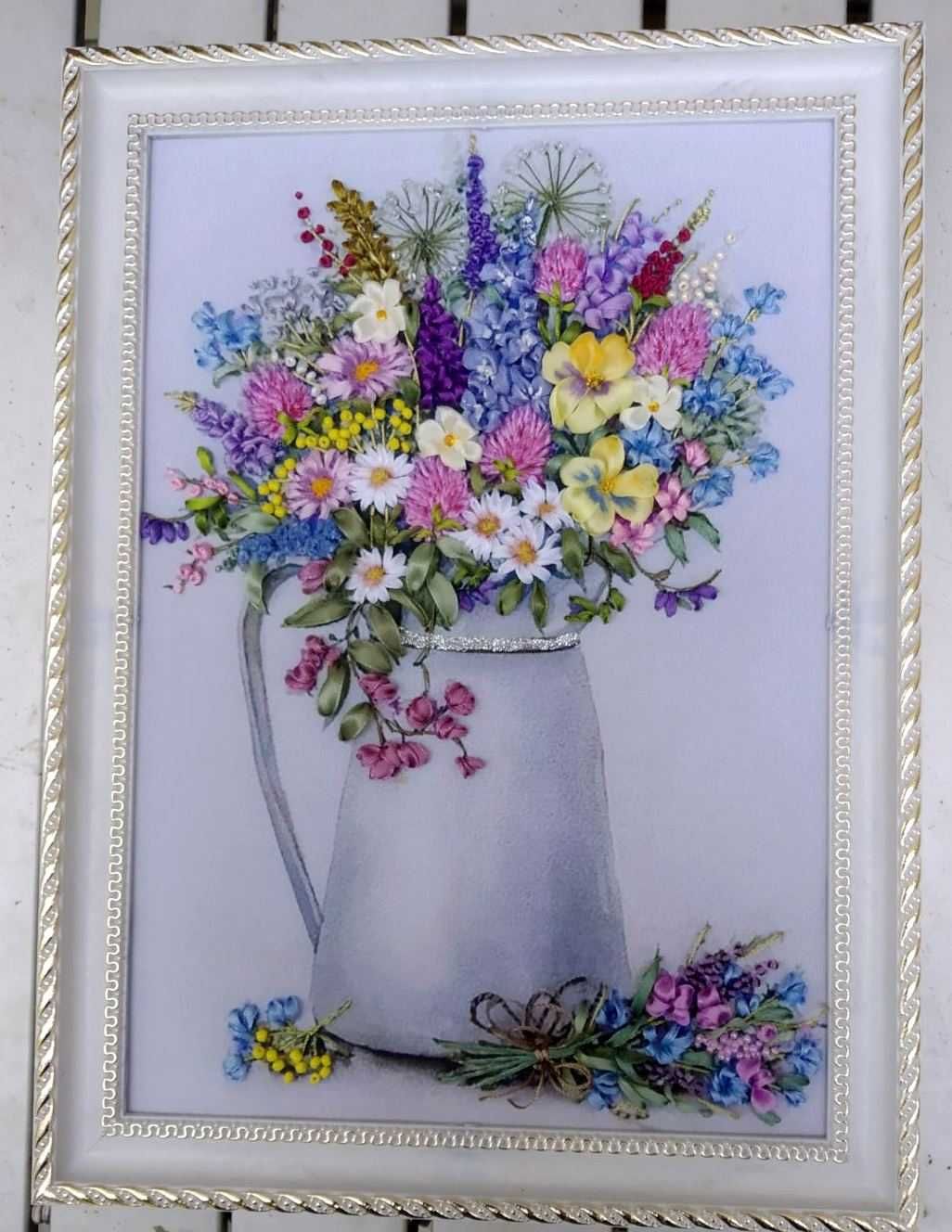 Винтажные картины. Вышивка лентами.
