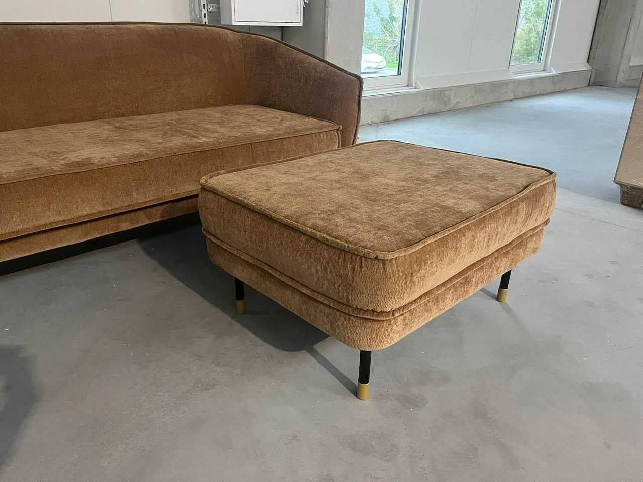 Sofa materiał brązowa 2 szt 2450x1100x900