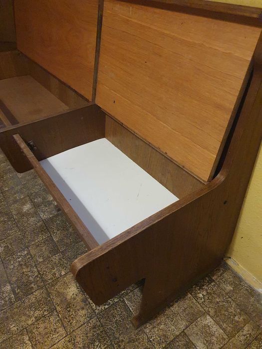ława narożnikowa ławka kościelna ze schowkiem antyk PRL