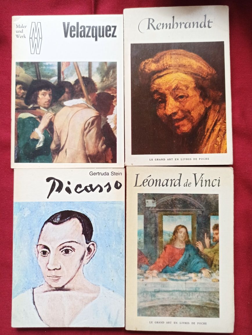 4 mini albumy malarstwa Leonardo da Vinci Rembrandt Velazqez Picasso