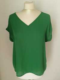 Stylowa bluzka damska zielony kolor rozmiar M krótki rękaw