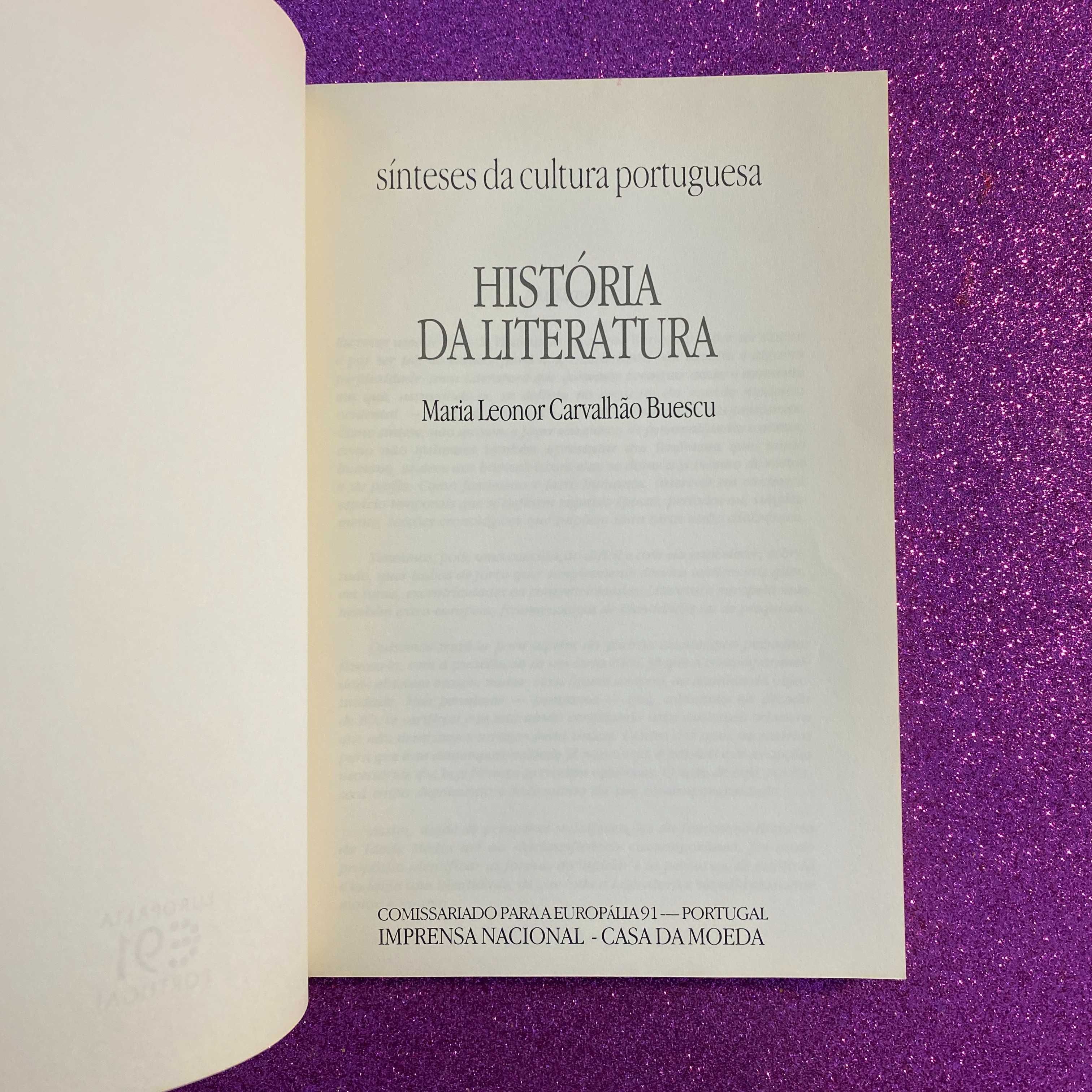 História da Literatura - Sínteses da cultura portuguesa