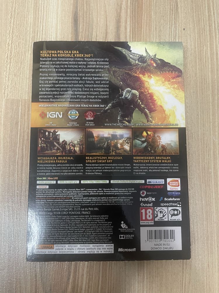 Wiedźmin 2 zabójcy królów edycja rozszerzona XBOX 360