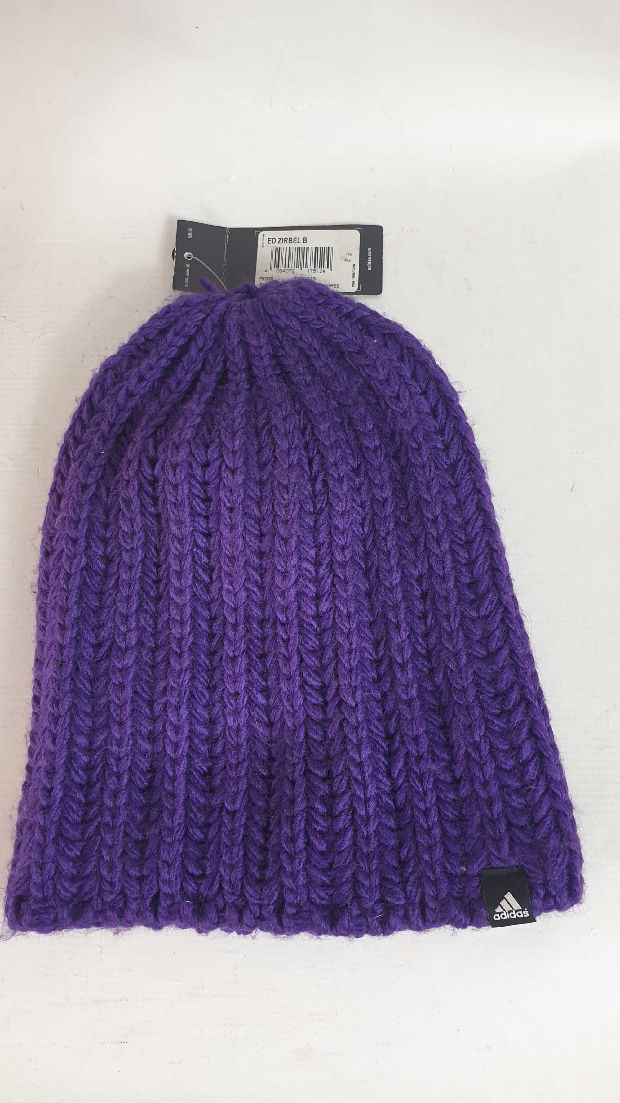 Adidas czapka zimowa beanie rozmiar uniwersalny fioletowa