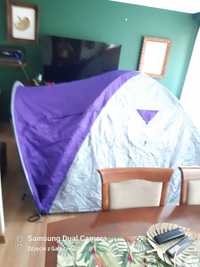 namiot trzy osobowy, z tropikiem, dwa razy rozłożony