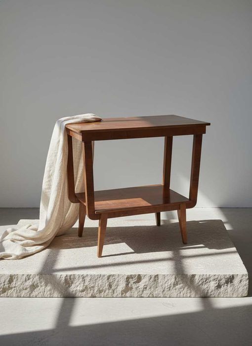 Stolik RTV z obrotowym blatem. Polski design, lata 70.