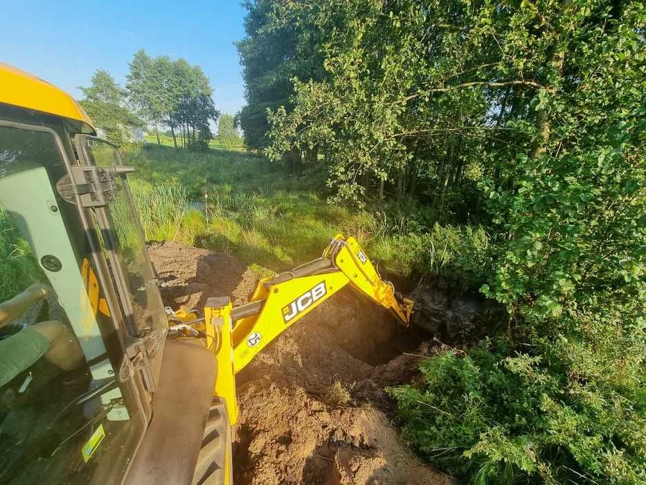 Usługi koparko ładowarką JCB 4CX minikoparka 2T lub 5T Gąsienice