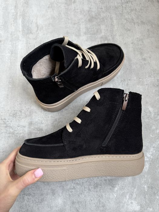 Зимові хайтопи натуральний замш новинка 2025