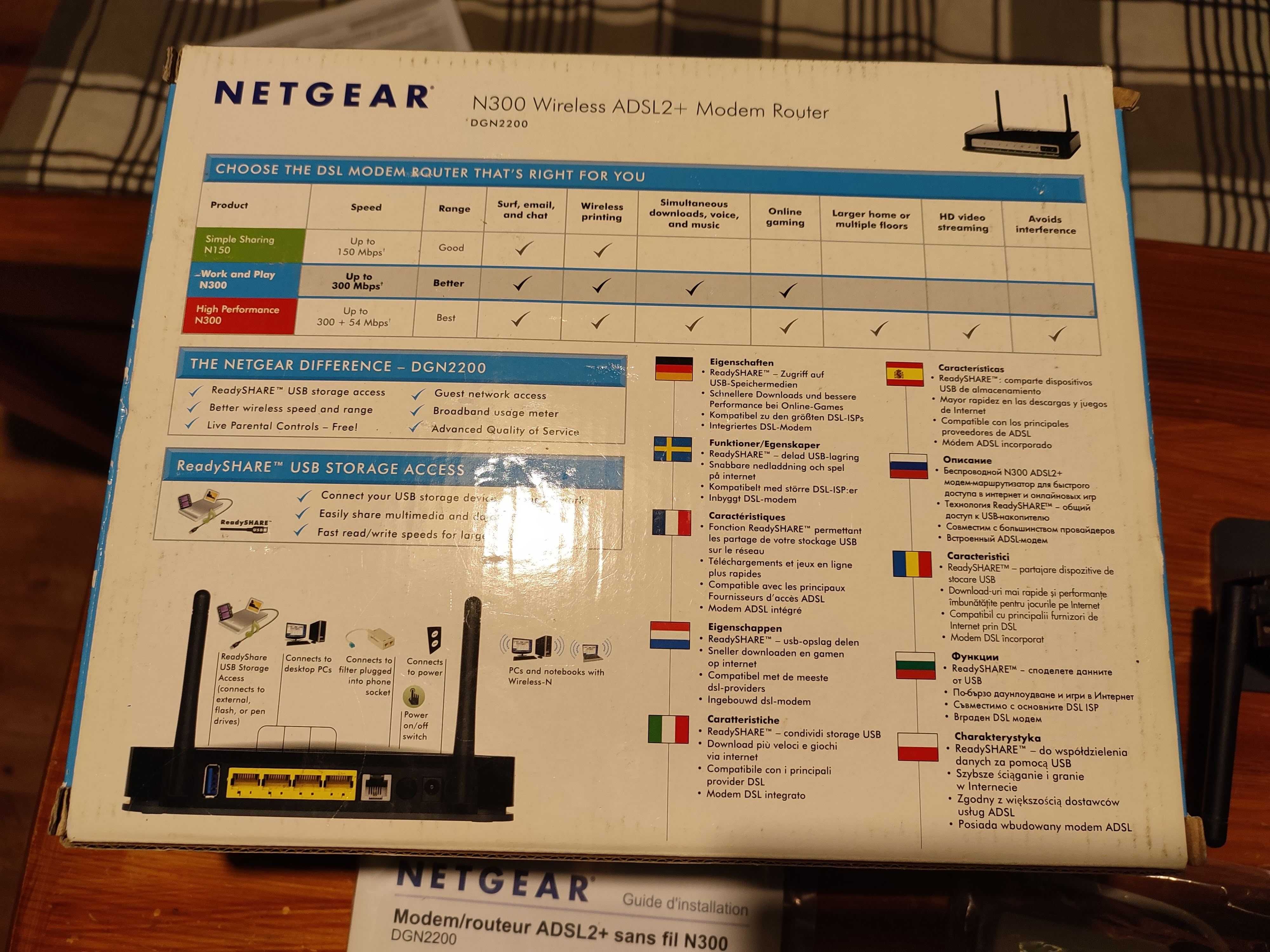 Router bezprzewodowy Netgear N300 ADSL2+