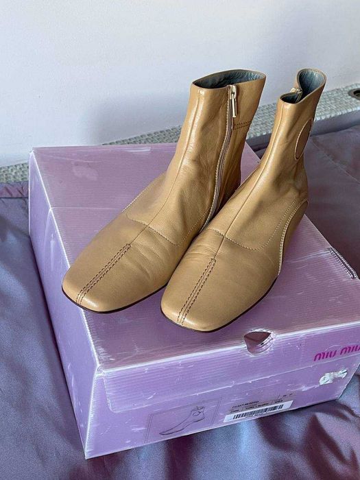 Нові вінтажні Miu Miu шкіряні італійські напівчеревики Calzature Donna