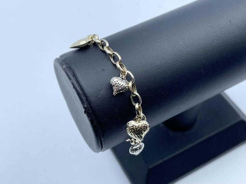 Złota Bransoletka Serca P585 14K 18CM 4,69G