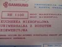 Instrukcja Mikrofalówka Samsung RE-1100 i książka