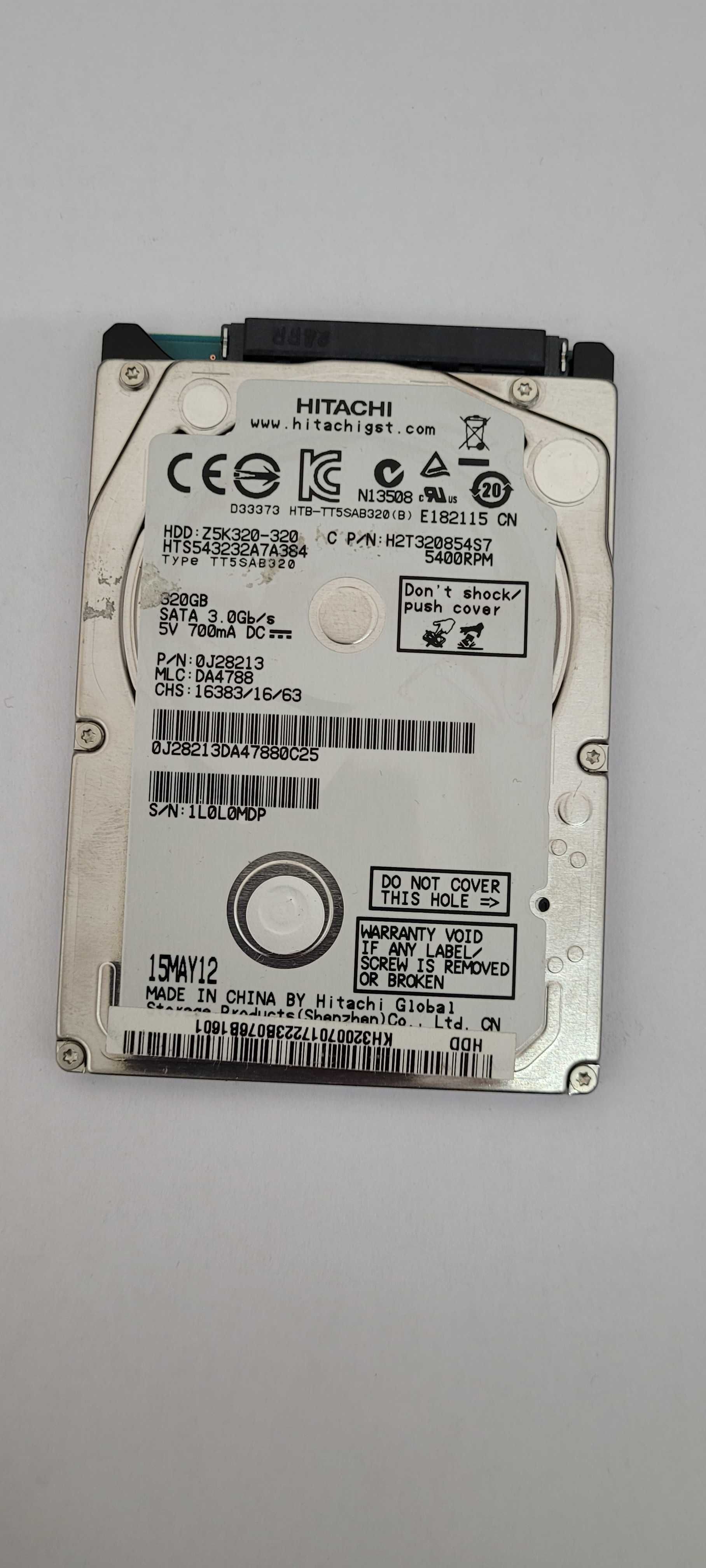 używany dysk twardy HDD 2,5" Hitachi 320GB 5400 rpm SATA