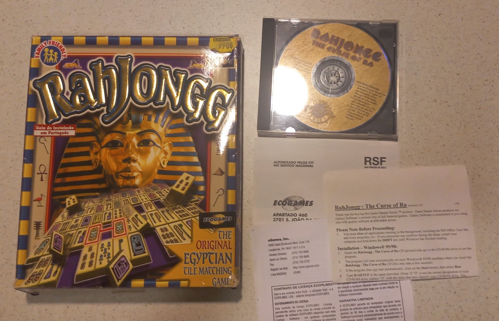 Jogo PC com caixa e manuais Egypcian Rahjongg