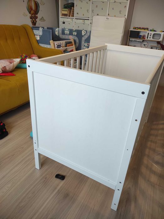 Łóżeczko dziecięce IKEA SUNDVIK białe 120x60cm + materac