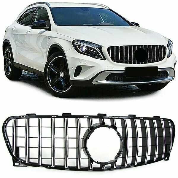 Grelha desportiva preta cromada para Mercedes GLA X156 a partir de 17