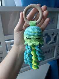 Grzechotka gryzak jellyfish hand made na szydełku amigurumi