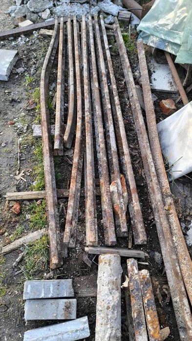 Elementy stalowe, rury, szyny kolejowe, dwuteownik z rozbiórki