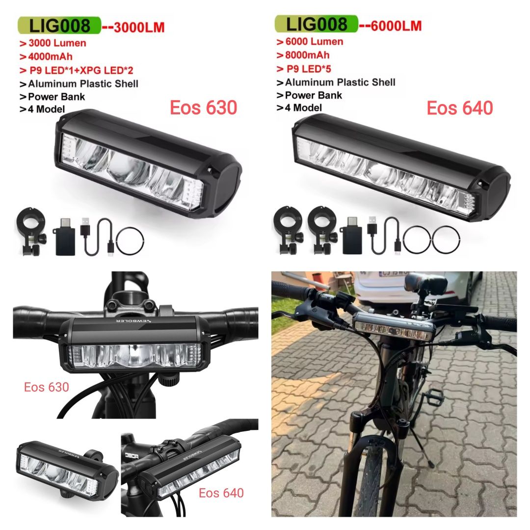 Якісні, потужні велофари Offbondage EOS 610, EOS 620, EOS630, EOS 640