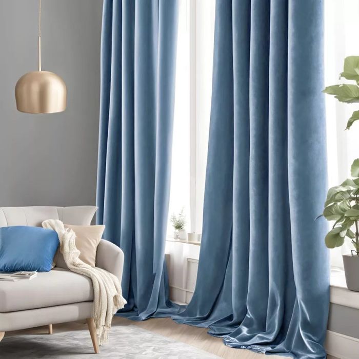 Tkanina metrażowa Welur Milandi błękit 300cm