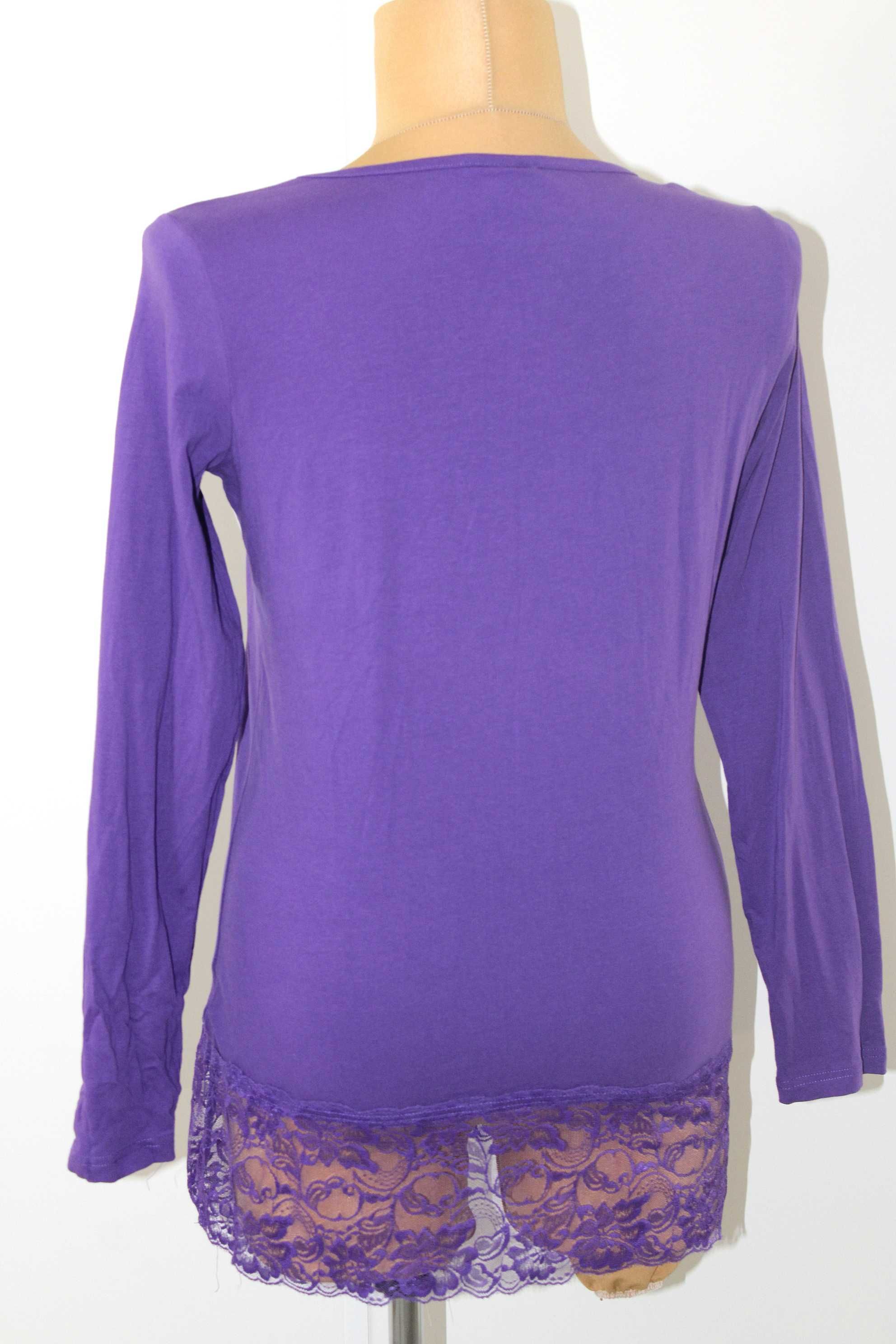 y5 ELLE NOR Modna Fioletowa Damska Bluzka Koronka 44/46 2XL/3XL