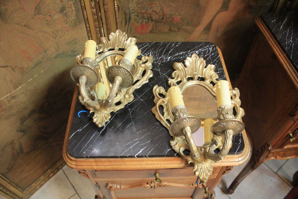 Kinkiety mosiężne z lusterkami szt.2 - Gryfino