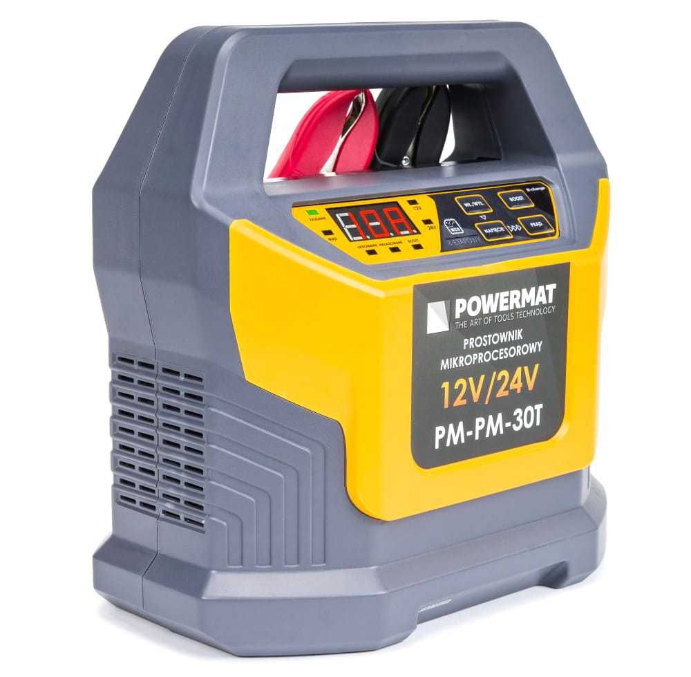 POWERMAT Prostownik Mikroprocesorowy Akumulatorowy 12v 24v PM-PM-30T