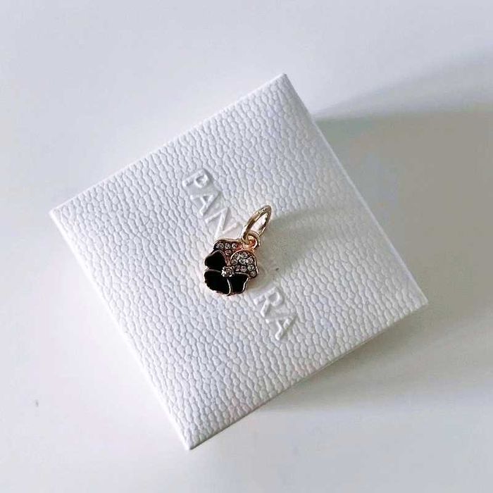 Charms Zawieszka Fioletowy Bratek do Bransoletka Pandora • PREZENT