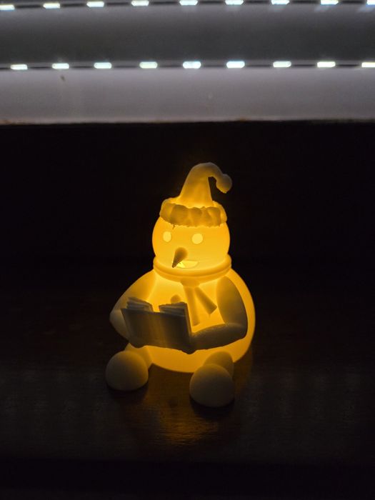 LED Tea Light Snowman Reader (Christmas]