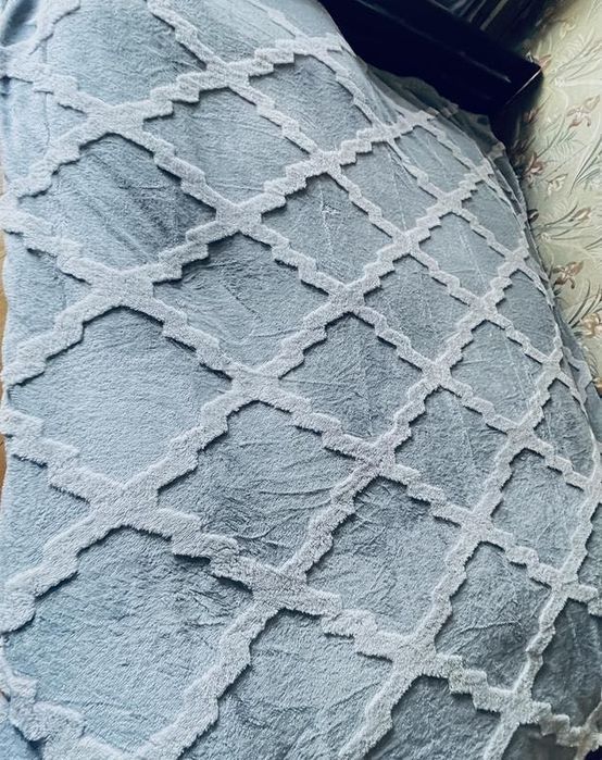 Плeд двоcтоpоннiй, 180х200cм колір тіфані