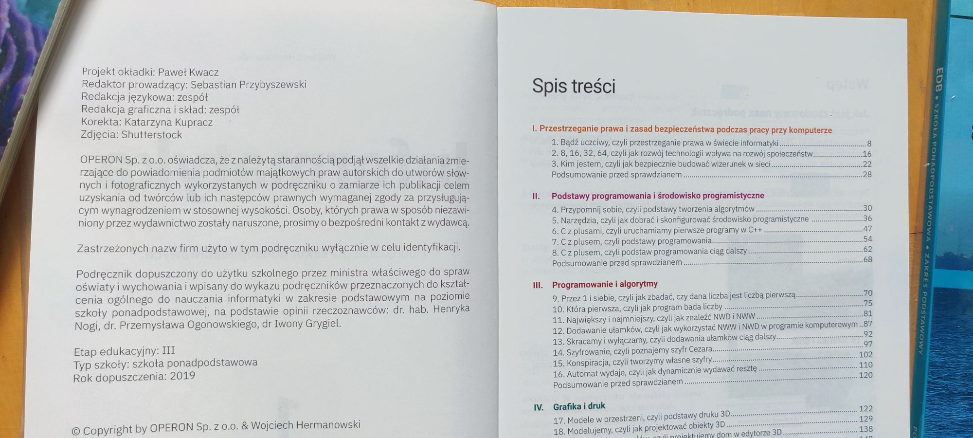 Informatyka 1, Linia I, dla szkół ponadpodstawowych, Operon