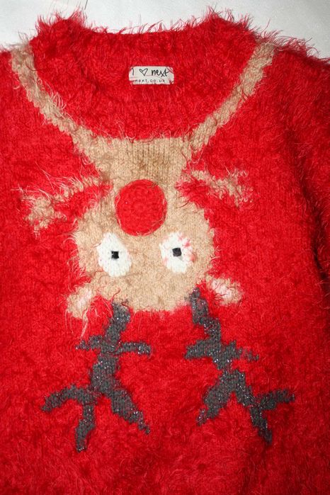 Новогодний свитшот с оленем ф.next девочке 11/12лет,р-152 идеальное