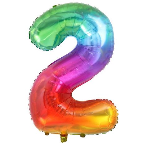 Duży balon cyfra 2 drugie urodziny 40 '
